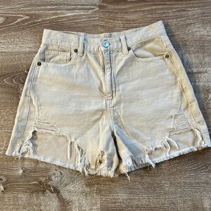 American Eagle Highest Rise Mom Short- Destroyed Khaki